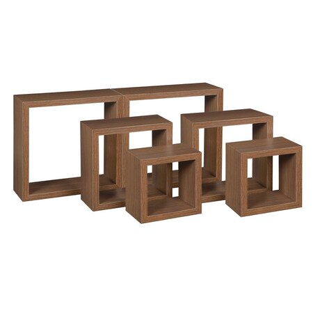 Regency Niche Soho 6 Piece Wall Shelf Set - Urban Walnut NS3PWSSUW2PK